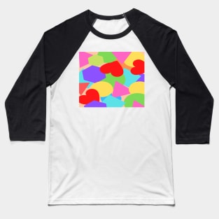 colorful vintage love print Baseball T-Shirt